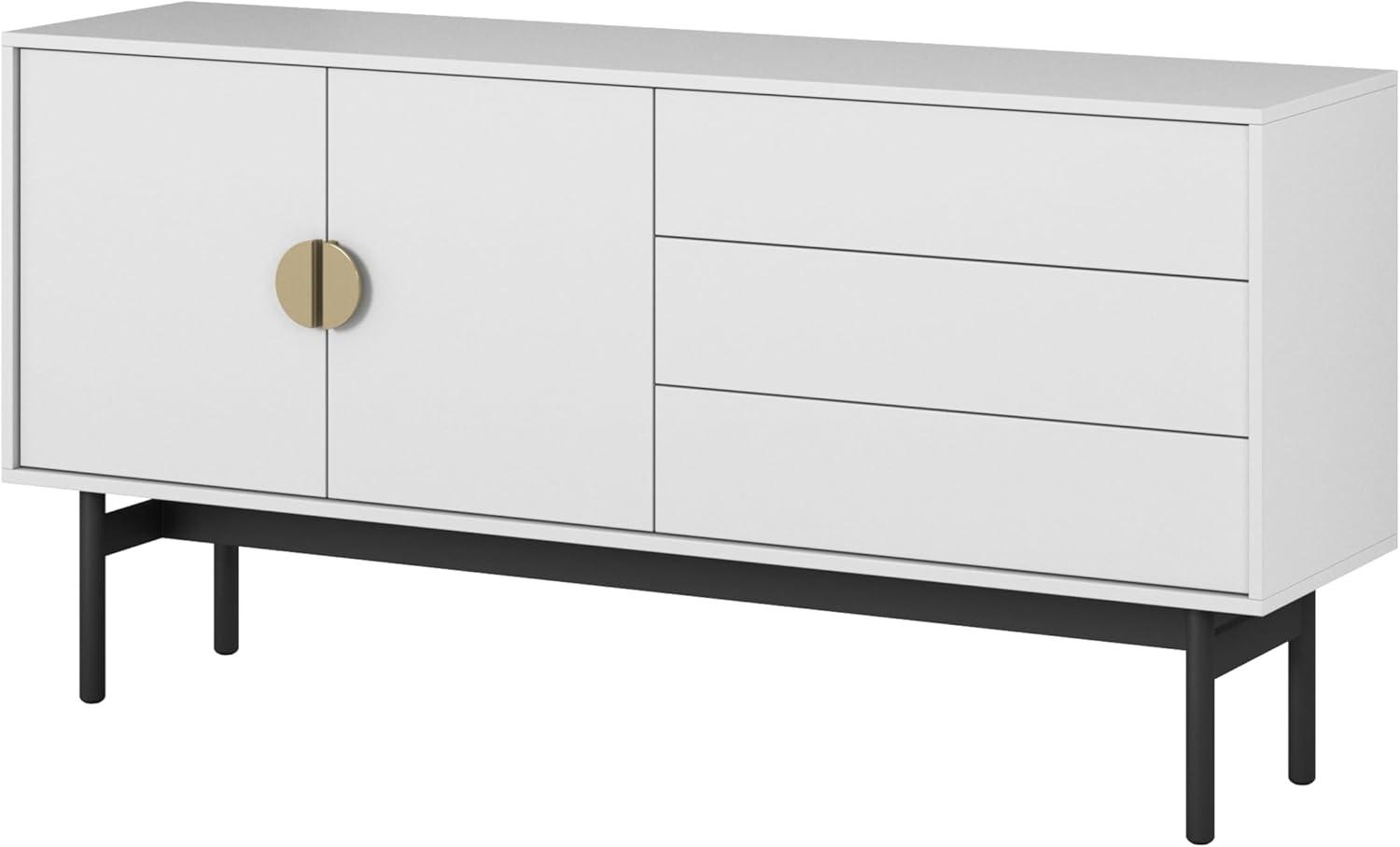 Selsey Stoon - TV-Element mit 3 Schubladen, Weiß, 154 cm Bild 1