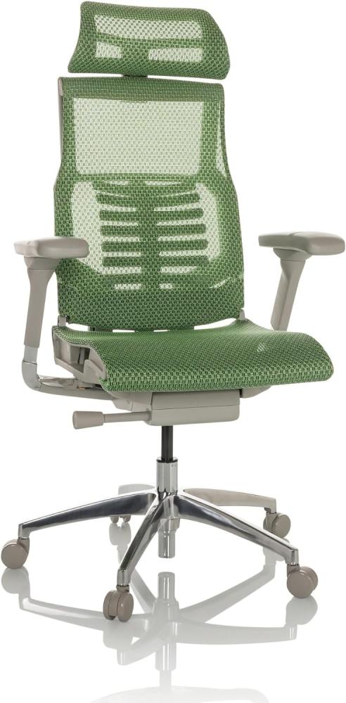 hjh OFFICE Profi Bürostuhl DYNAFIT II G Netz ergonomischer Drehstuhl mit Flexibler Lordosenstütze, Grün, 652283 Bild 1