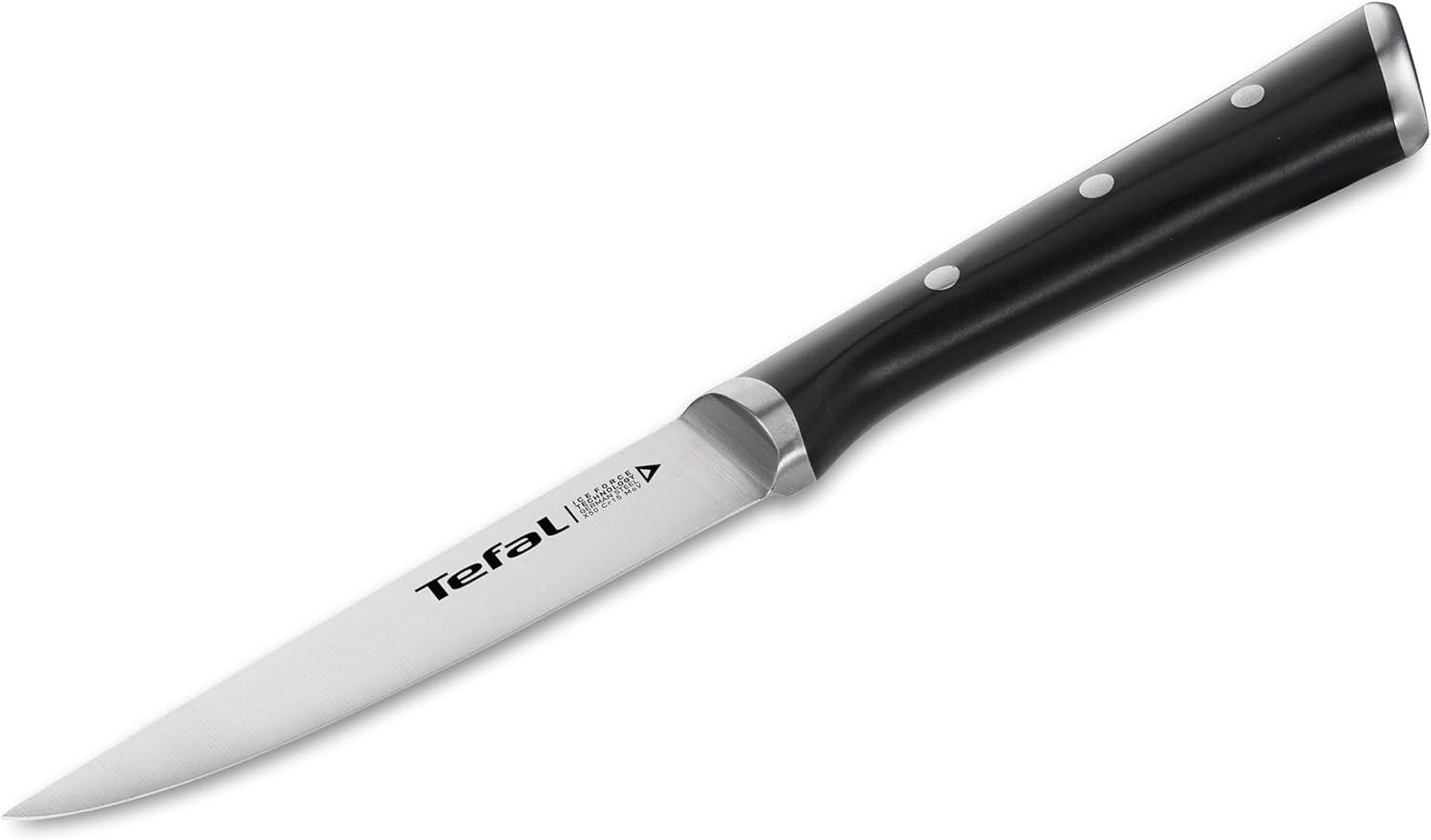 Tefal Ice Force K23209 Universalmesser | 11cm Klinge | Korrosionsschutz | Handschutz | Edelstahl/Schwarz Bild 1