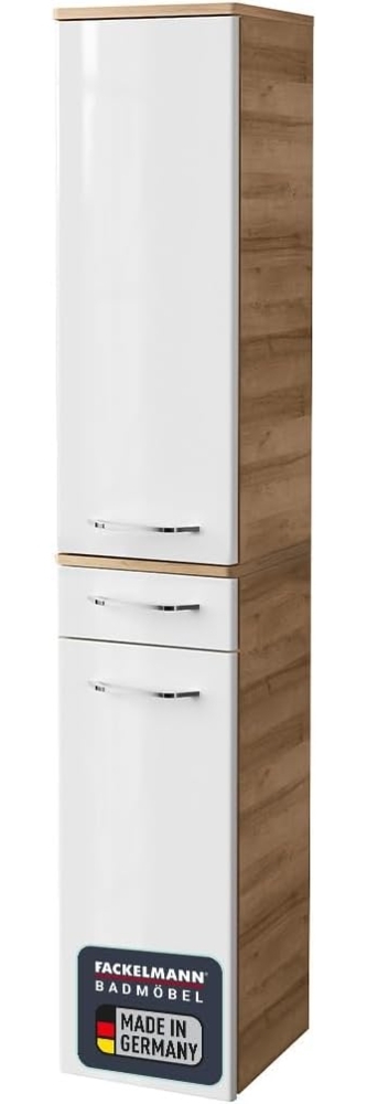 Fackelmann MILANO Hochschrank 30 cm, Braun hell/Weiß Bild 1