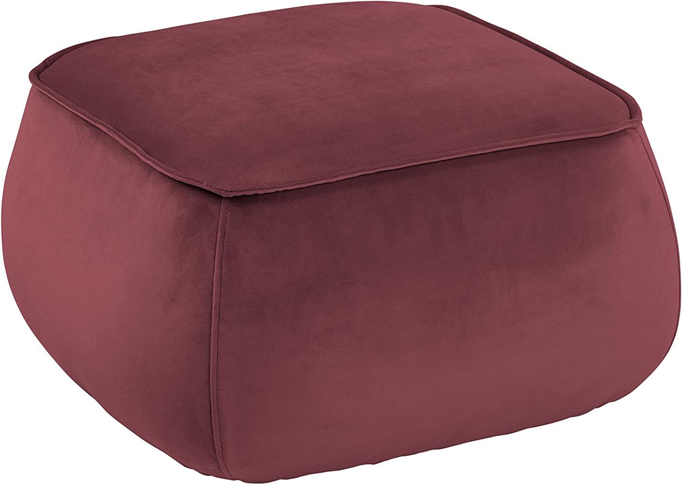 Hocker MIE Sitzkissen Pouf mit Samtstoff in koralle 60x34 cm Bild 1