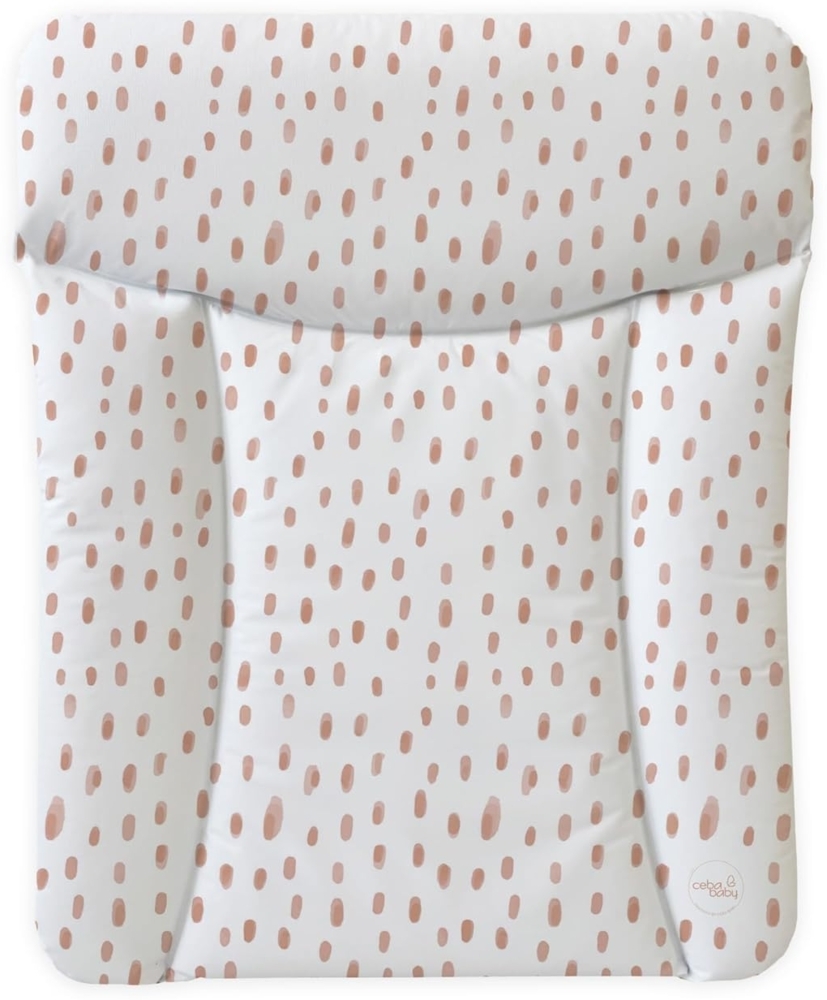Ceba Baby® weiche Wickelauflage 50x70 cm - Baby Wickelunterlage - Wickeltischauflage für Junge und Mädchen - Wasserdicht, abwaschbar - OEKO-TEX® Standard 100 - Made in EU - Rosa Flecken Bild 1