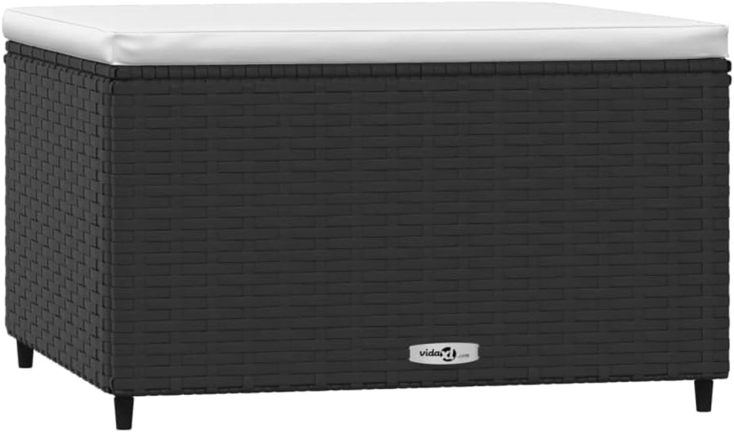 vidaXL Gartenhocker mit Kissen 2 Stk. Schwarz Poly Rattan 319741 Bild 1