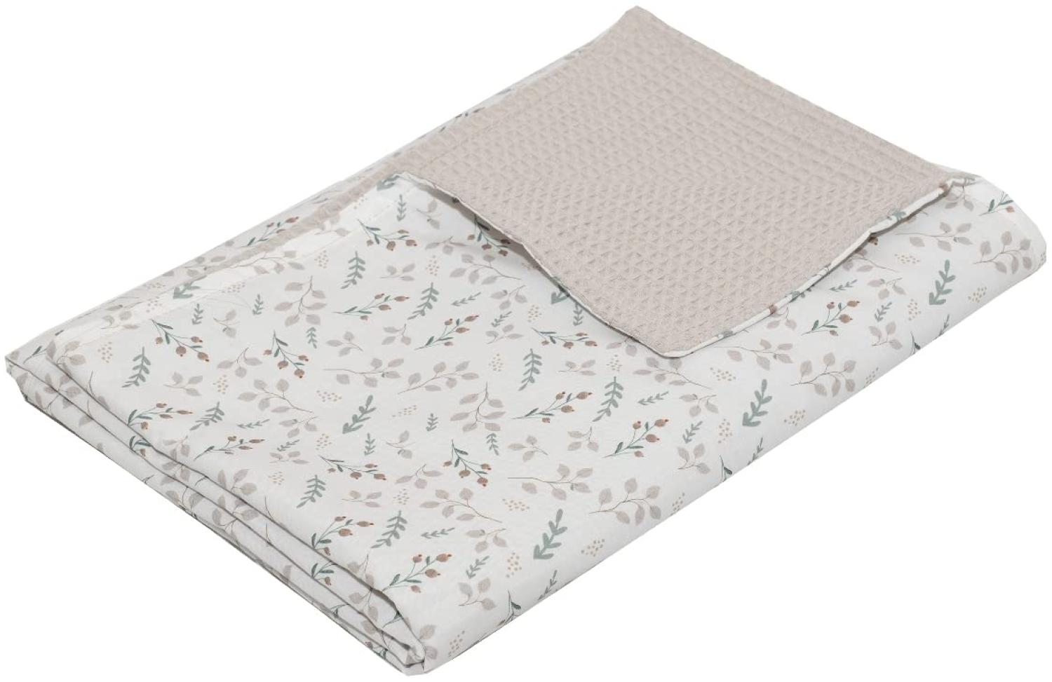 ULLENBOOM ® Babydecke 70x100 cm Floral-Sand (Made in EU) - Baby Kuscheldecke aus OEKO-TEX Baumwolle & Fleece, ideal als Kinderwagendecke oder Spieldecke geeignet Bild 1