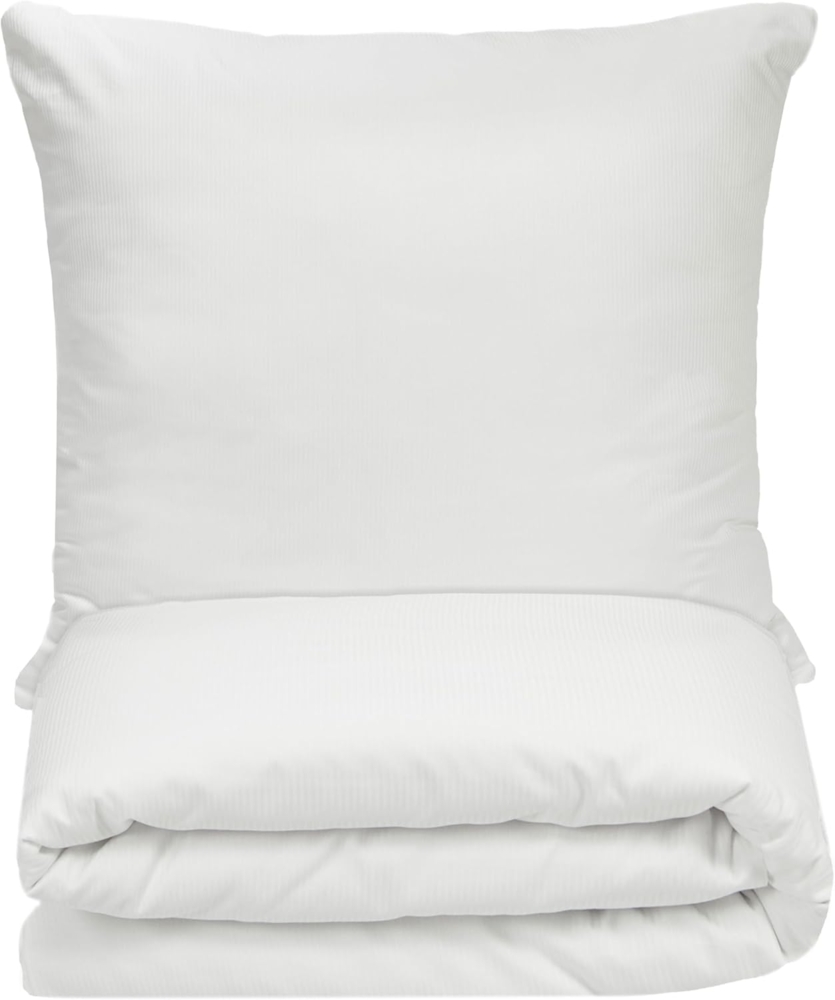ZOLLNER Bettwäsche, Satin, 2 teilig, 80% Baumwolle, 20% Polyester, vom Hotelwäschespezalisten, mit Streifen Bild 1