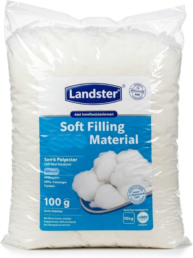 Landster Kissenfüllung Watte Füllwatte Bastelwatte Kissenfüllung Füllmaterial hochflauschig, Füllwatte für Kuscheltiere, Füllmaterial, Waschbar bis 95 Grad Bild 1
