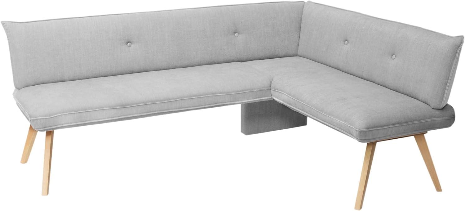 Möbel-Eins GRADY I Eckbank, Gestell Massivholz/Stoffbezug 180x160 cm grau Bild 1