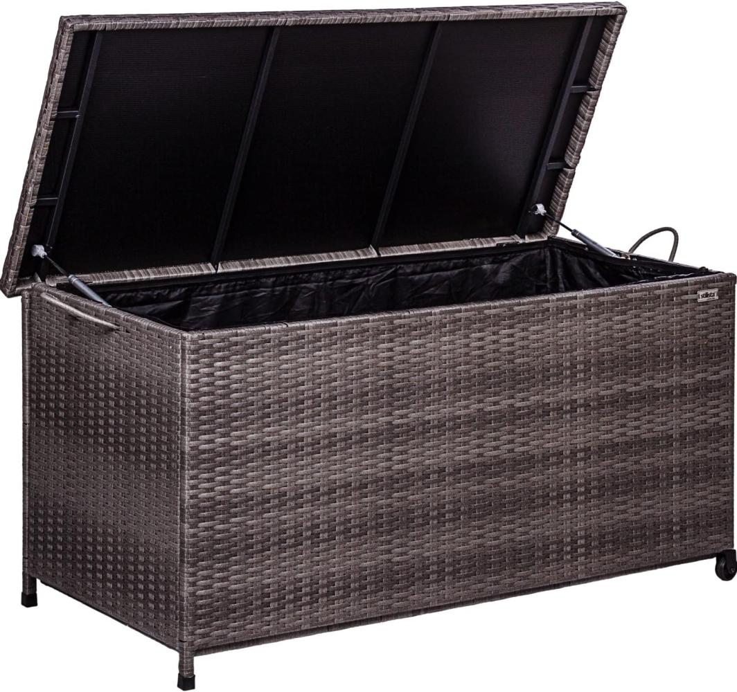 STILISTA® Auflagenbox Polyrattan, grau Bild 1