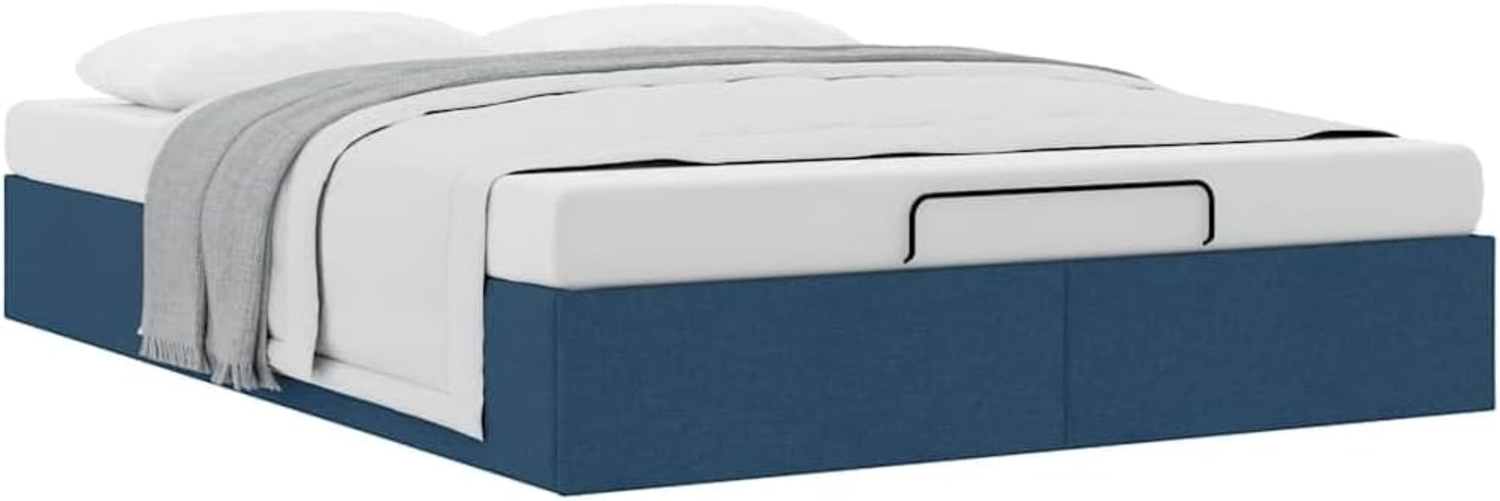 Ottoman-Bett ohne Matratze Blau 140x200 cm Stoff 3310888 Bild 1