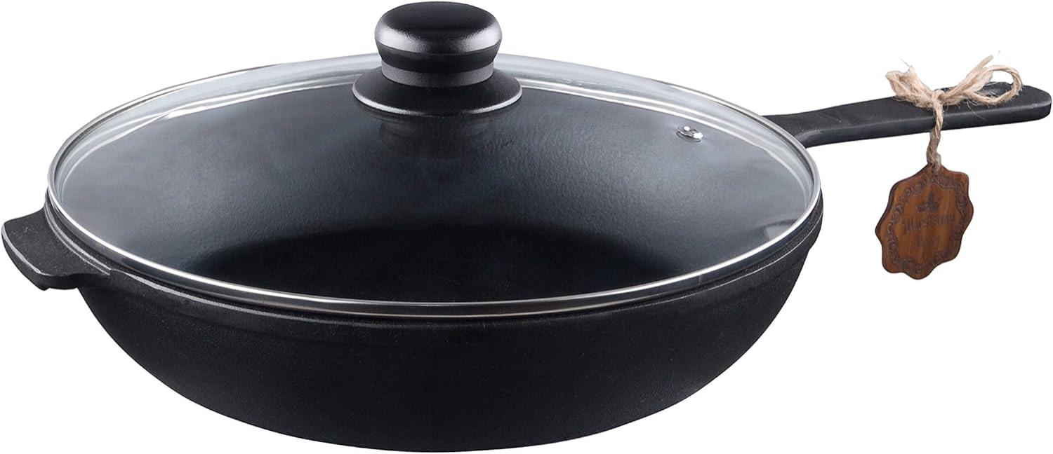 Maysternya Gusseisen Bratpfanne mit Deckel 28x6 cm Bild 1