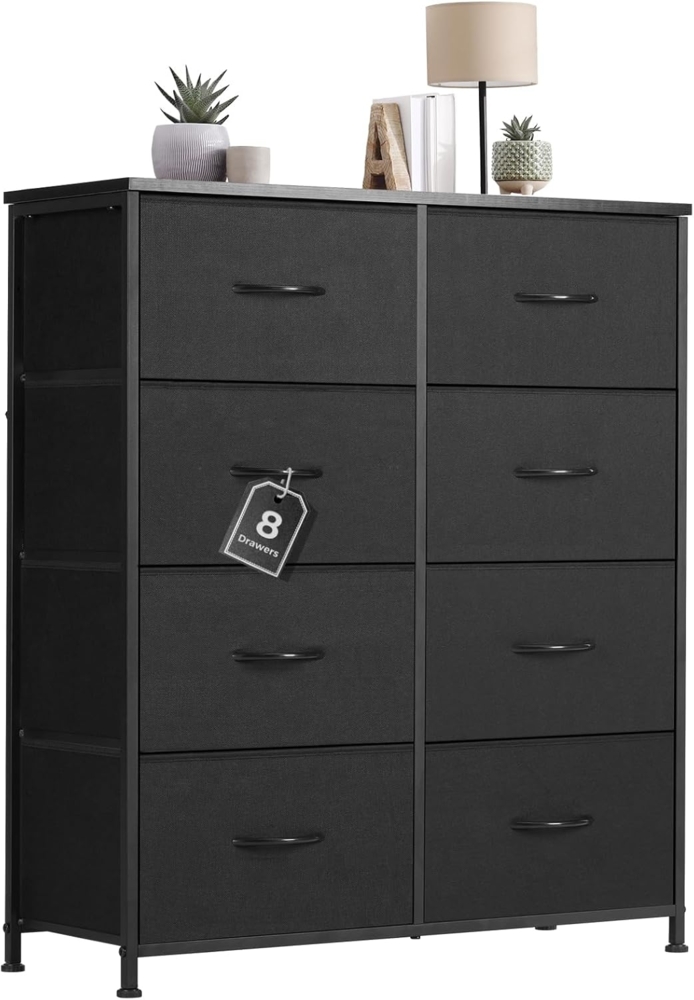 Sweetcrispy Kommode mit Stoff-Schubladen, Sideboard mit 8 Stoff-Schubladen, Schubladenschrank, Organisationsmöbel für Küche, Büro, Flur, TV-Schrank mit Schubladen Bild 1