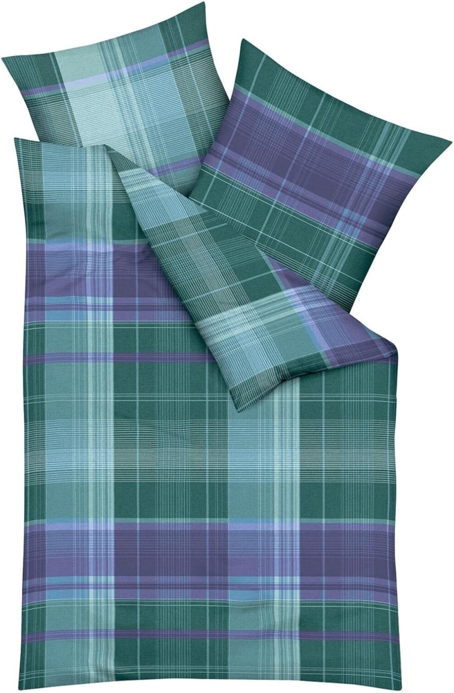 Kaeppel Mako-Satin Bettwäsche Tonight smaragd | 155x220 cm + 80x80 cm Bild 1