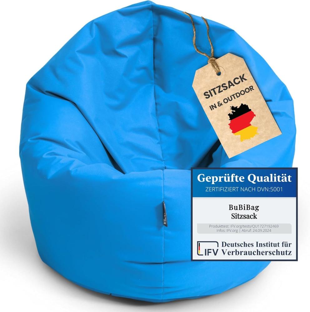 BubiBag Sitzsack für Erwachsene -Indoor Outdoor XL Sitzsäcke, Sitzkissen oder als Gaming Sitzsack, geliefert mit Füllung (125 cm Durchmesser, königsblau) Bild 1