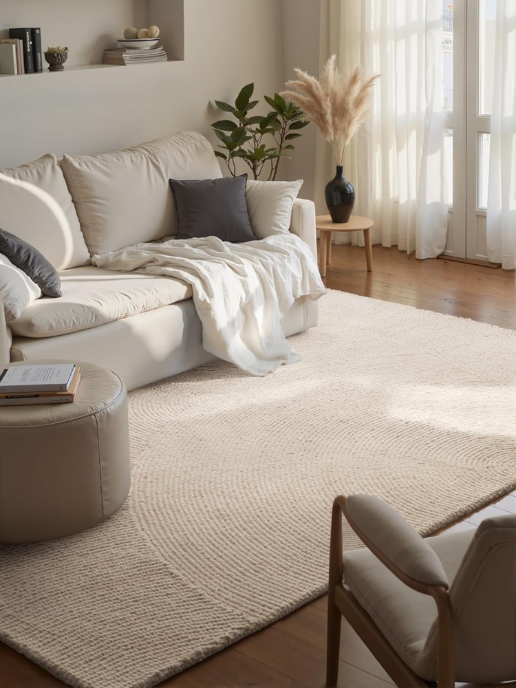 HANSE Home Wollteppich Eleni, rechteckig, Höhe: 18 mm, Handgetuftet, Wolle, Natur, Wohnzimmer, Schlafzimmer, Skandi, Hygge Bild 1