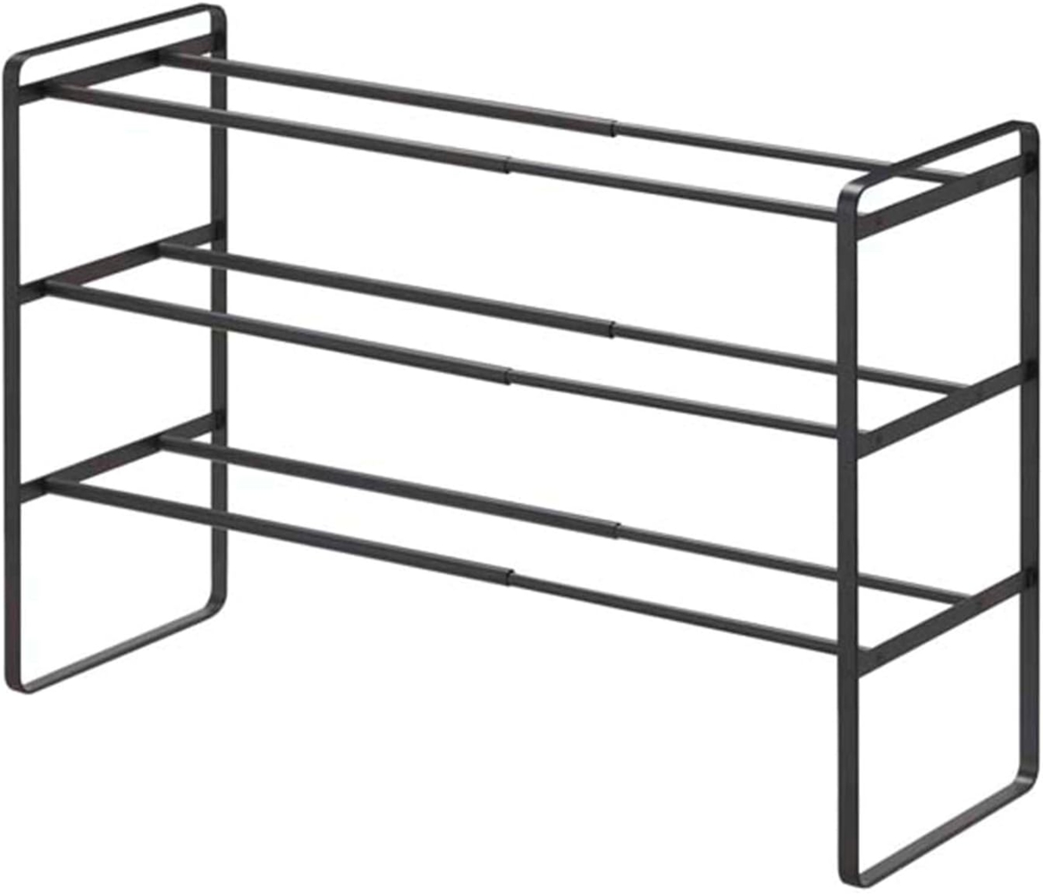 Yamazaki Schuhregal "Tower" aus Metall, klein, minimalistisch, ausziehbar 41-70x46x25cm, platzsparend, Schuhständer, Schuhablage, erweiterbar Bild 1