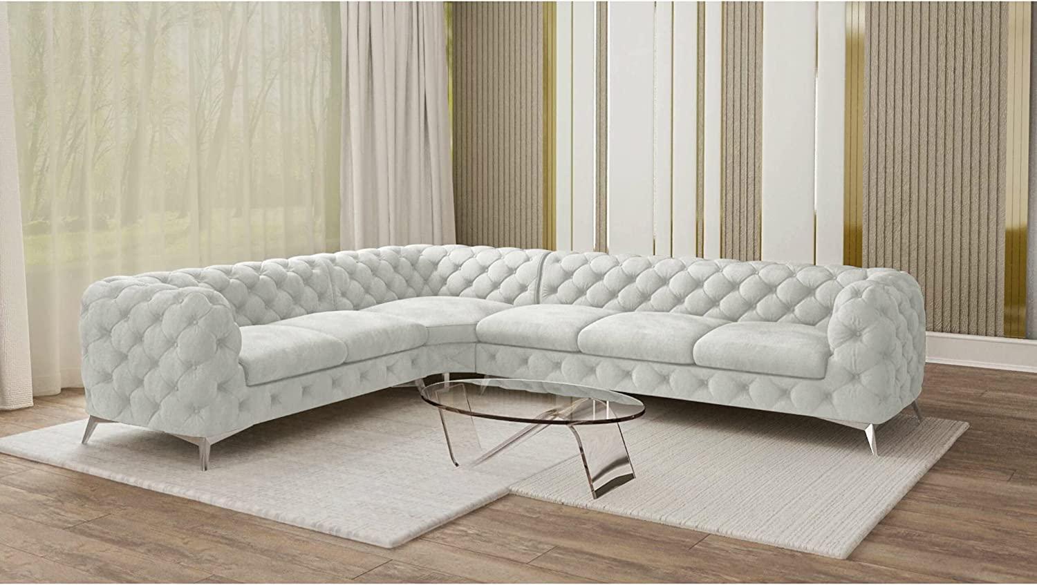 Stylefy Hawana Ecksofa Kunstleder CAYENNE Weiß Links Bild 1