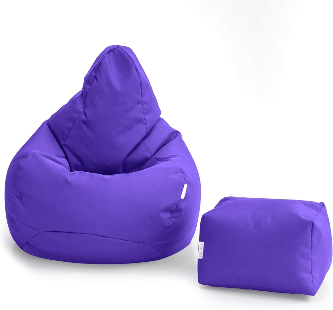 Loft 25 Gaming Sitzsack Outdoor | Gaming Sessel für den Innenbereich des Wohnzimmers im Freien | Wasserbeständig | Ergonomisches Design zur Körperunterstützung | Langlebig (Ultraviolett Set) Bild 1