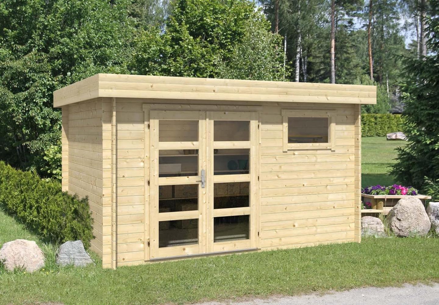 Alpholz Gartenhaus Emma Gartenhaus aus Holz Holzhaus mit 28 mm Wandstärke Blockbohlenhaus mit Montagematerial Bild 1