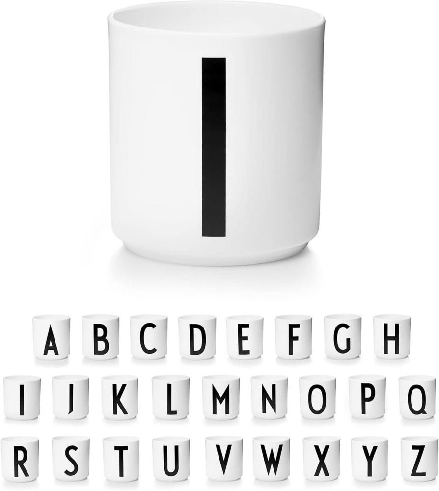 Design Letters Porzellan Kaffeetassen A-Z Weiß | Kaffeetasse | Geschenke für frauen, Männer | Verwendungals Zahnputzbecher, Teetasse | Dekorativ Design Tasse | Premium dekorativen Buchstaben becher Bild 1