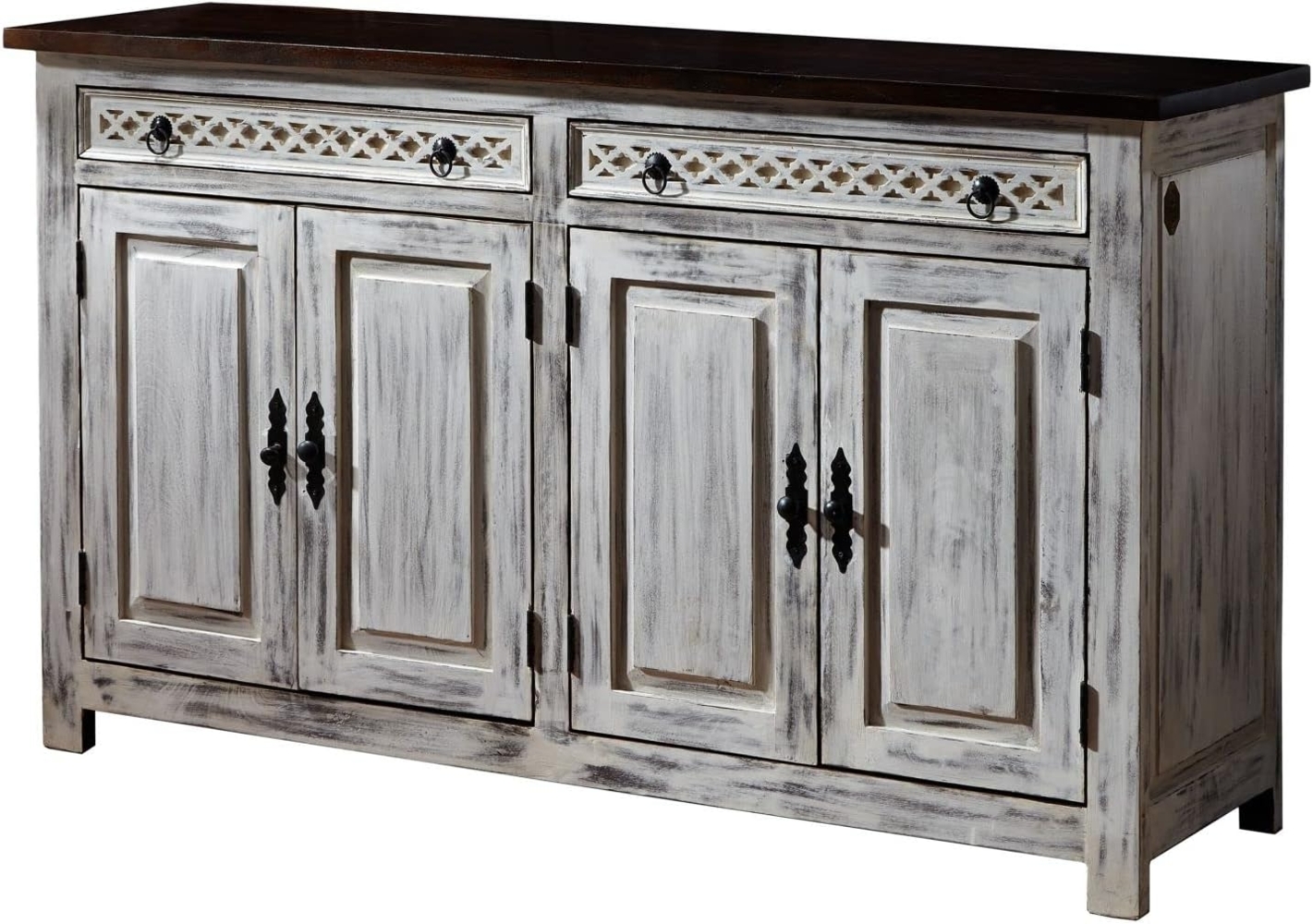 Massivmoebel24 Sideboard (Sideboard Mango / Akazie 150 x 45 x 90 weiß gewachst CASTLE-ANTIK #261) Bild 1