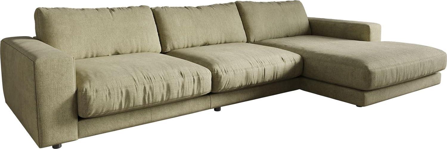 Ecksofa Cubico 350x190 cm Strukturstoff Olive Recamiere rechts Bild 1