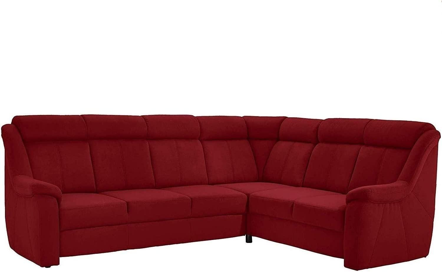 Cavadore Ecksofa Beata im modernen Design / Polstercouch in L-Form / 261 x 98 x 211 / Mikrofaser Rot Bild 1