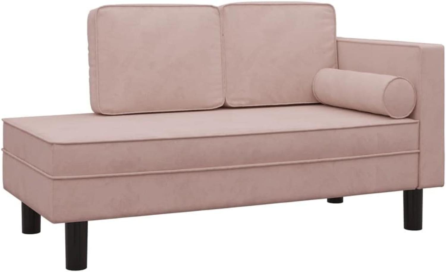 Schlafsofa 2-Sitzer Rosa Samt Bild 1