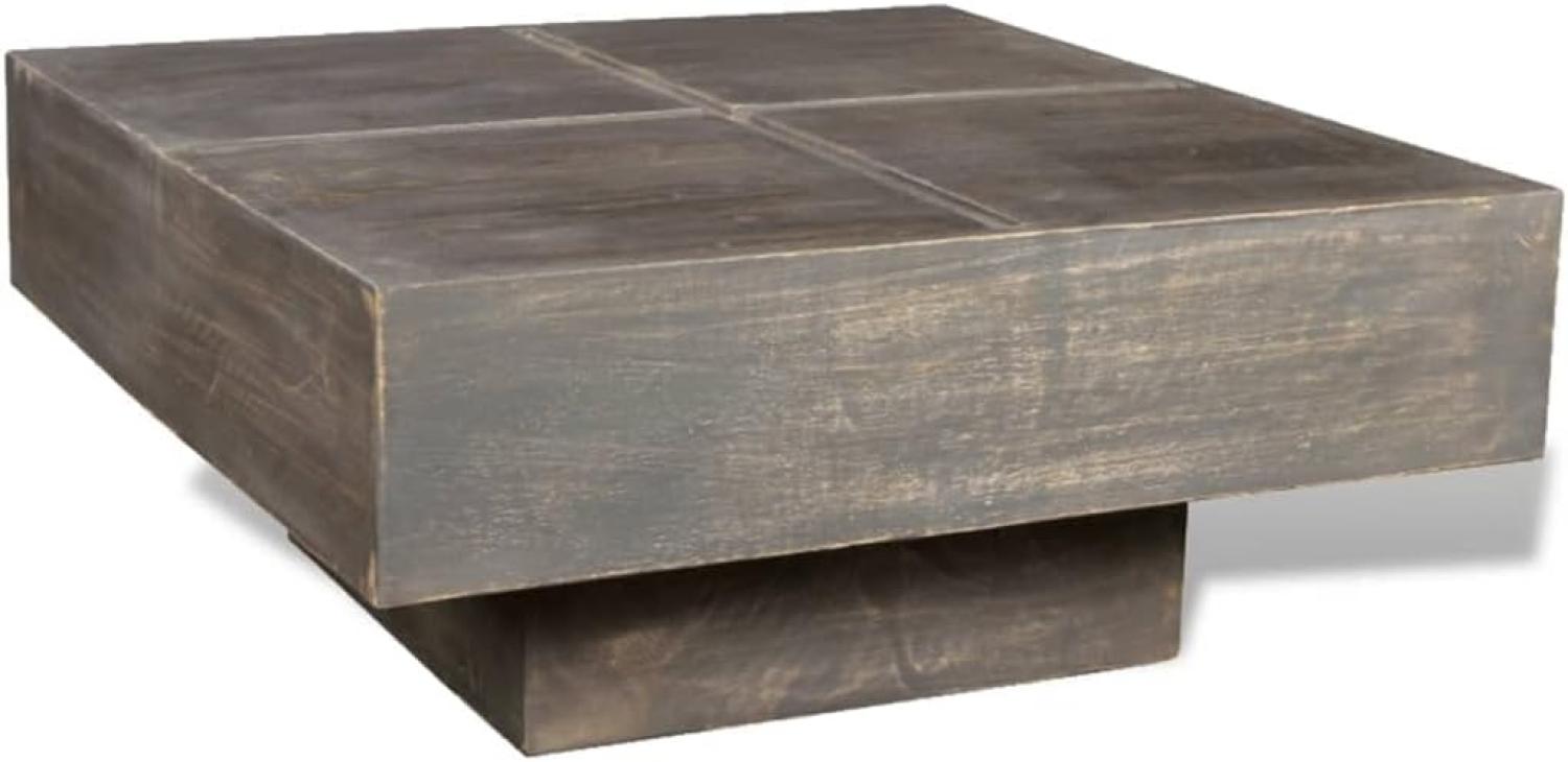 vidaXL Couchtisch Dunkelbraun Quadratisch Massivholz Mango 241133 Bild 1