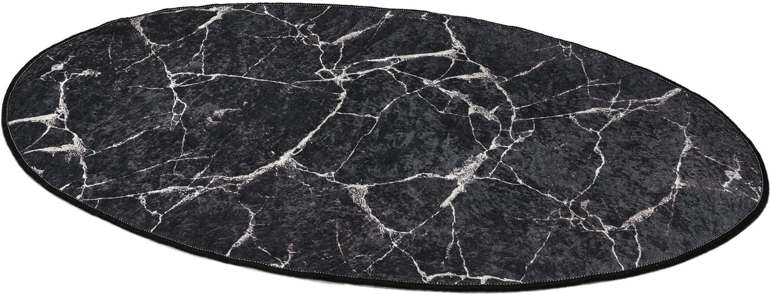 Badteppich Schwarz, Marineblau und Weiß Bild 1