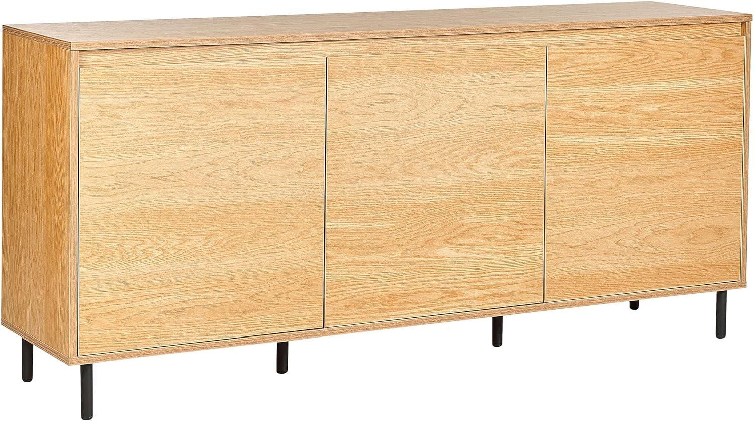 Sideboard heller Holzfarbton schwarz 3 Türen NIKEA Bild 1