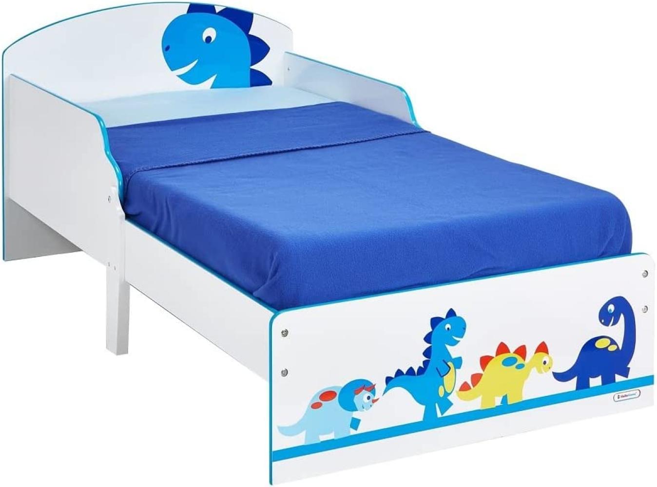Worlds Apart 'Dinosaurier' Kleinkinderbett blau/weiß 70x140 cm Bild 1