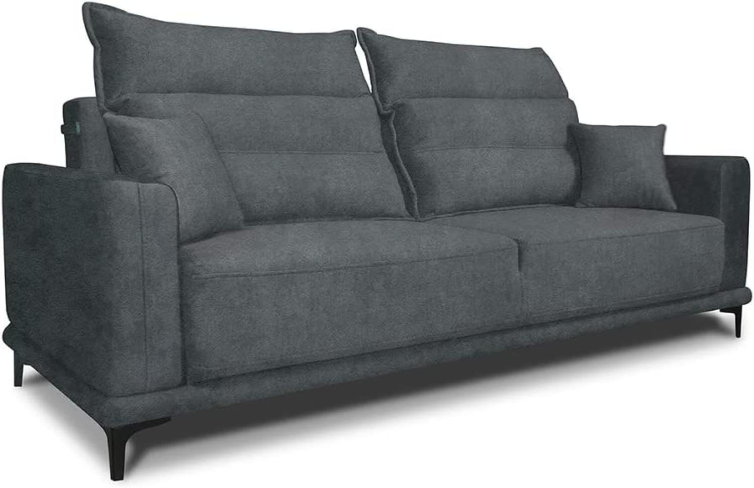 VitaliSpa Schlafsofa Gästesofa Boxspringsofa Caprioli Anthrazit Schlaffunktion 236x100 cm modern Wohnzimmer Sofa Wohnzimmercouch Loungesofa Schlafcouch Klappsofa Taschenfederkern 2-Sitzer Bild 1