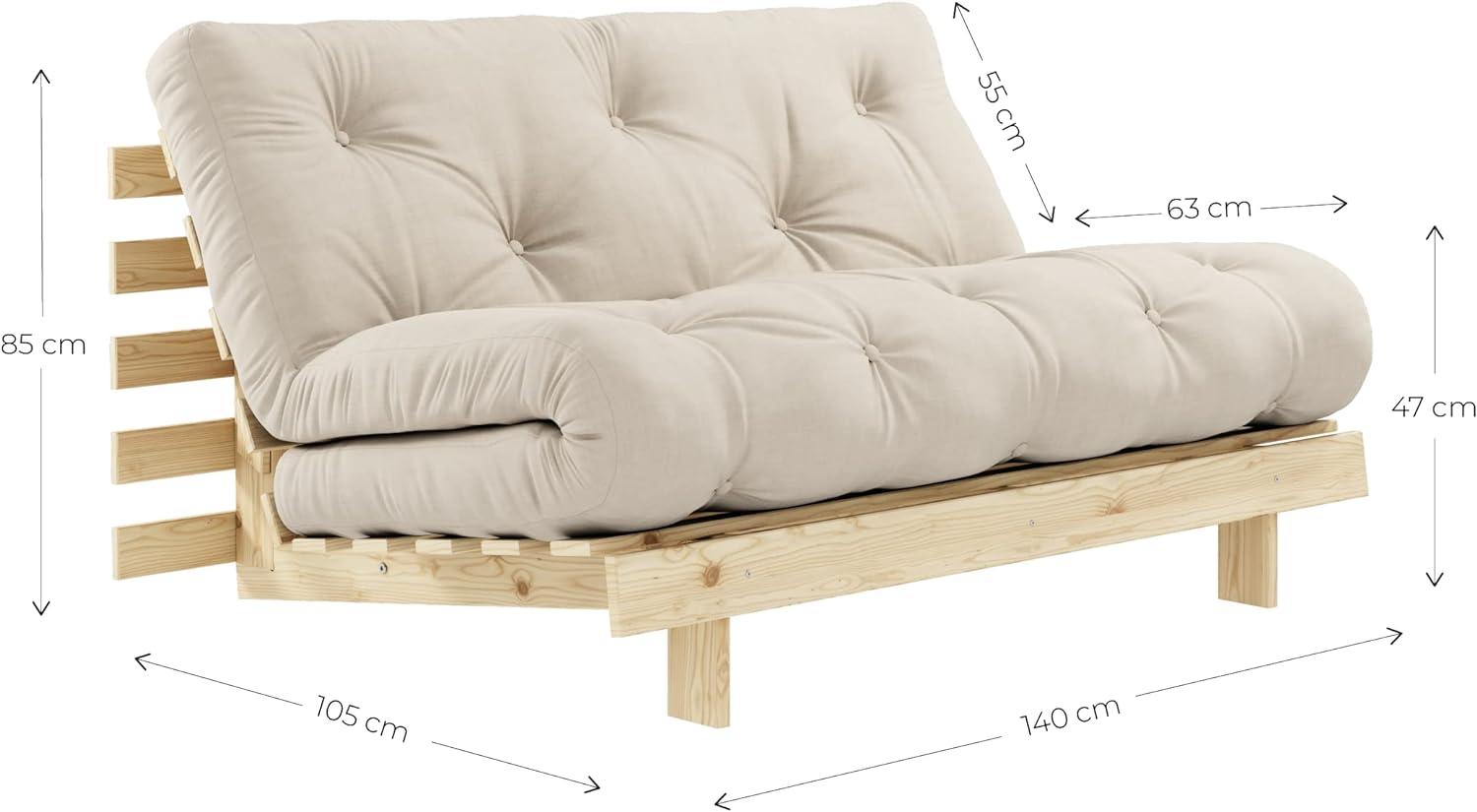 KARUP DESIGN ROOTS Futonsofa Gestell Unbehandelt Matratze Beige Bild 1