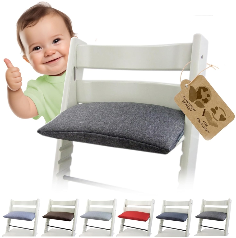 BAMBINIWELT Sitzauflage, kompatibel mit Stokke 'Tripp Trapp' Hochstuhl, 1-teilig meliert dunkelgrau Bild 1