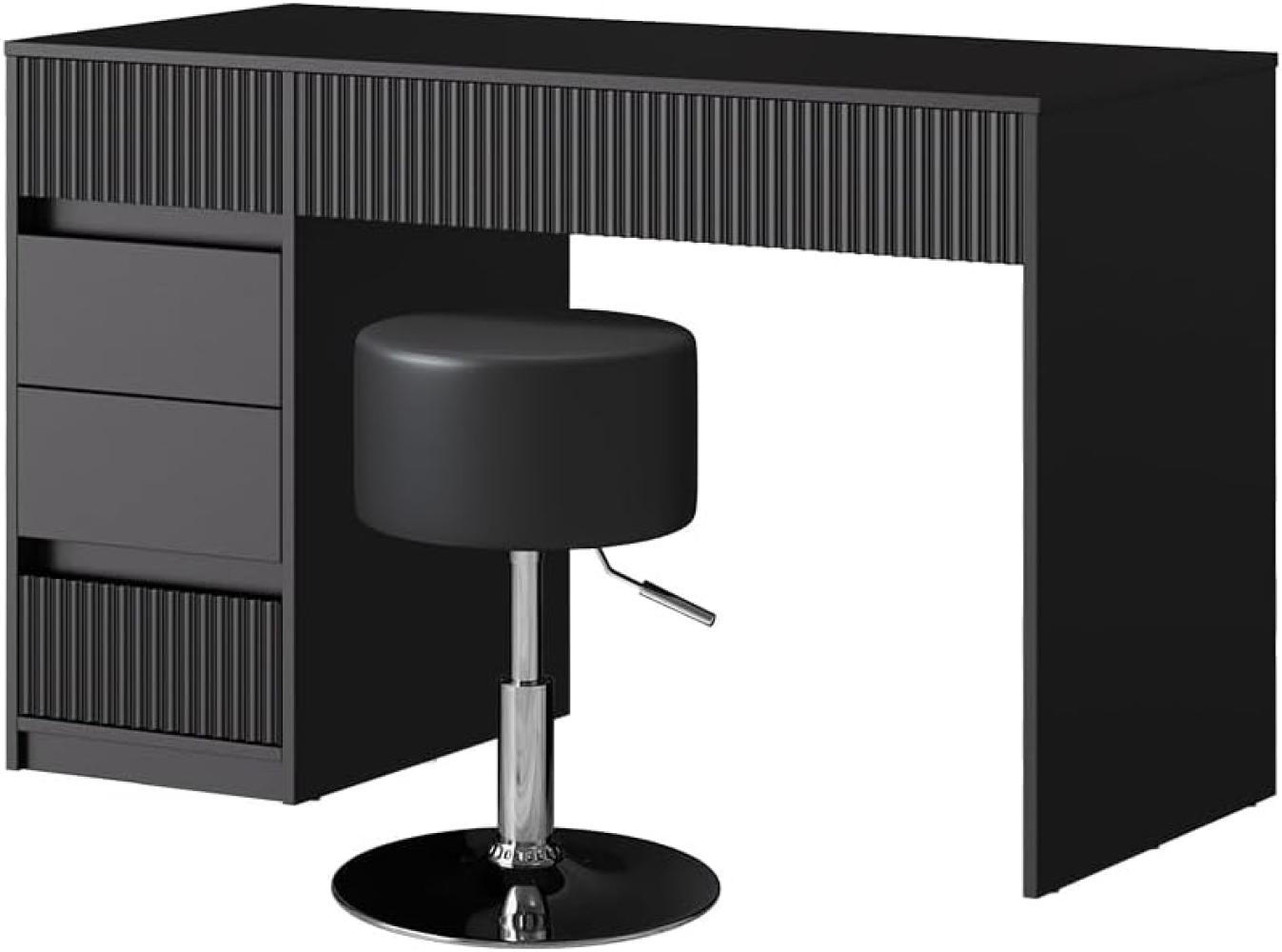 Vicco Schminktisch Omira Schwarz 120 cm mit Hocker Bild 1