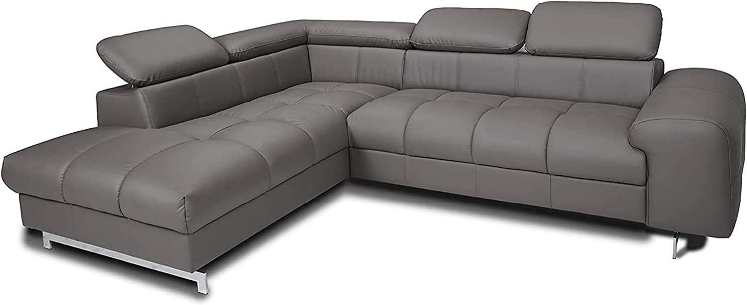 Mivano Ecksofa Chef / Sofa in L-Form mit Ottomane und verstellbaren Kopfstützen in Lederoptik / 262 x 72 x 206 / Kunstleder Elephant Bild 1