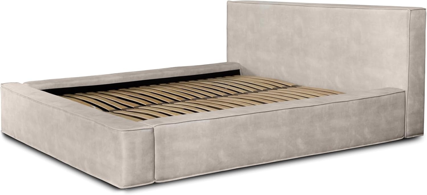 Polsterbett Bett OMAHA 180x200cm Komplettset in Stoff Macau Sand / Speed Bild 1
