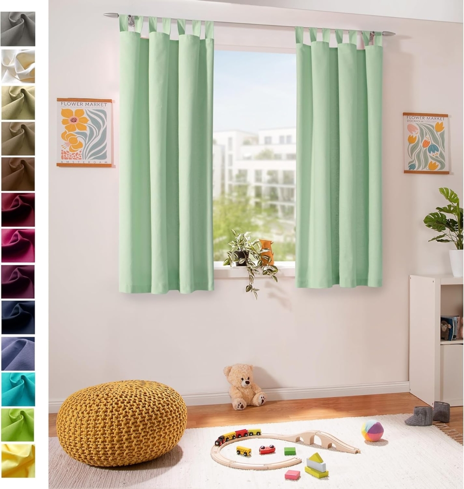 heimtexland Vorhang Dekoschal Baumwolle Fensterdeko Gardine blickdicht (1 St), Schlaufen, blickdicht, Polycotton, Natur I Kräuselband oder Schlaufen I verschiedene Größen Bild 1