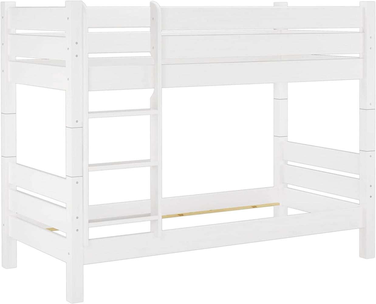 Erst-Holz Etagenbett massiv weiß 90x200 Bild 1