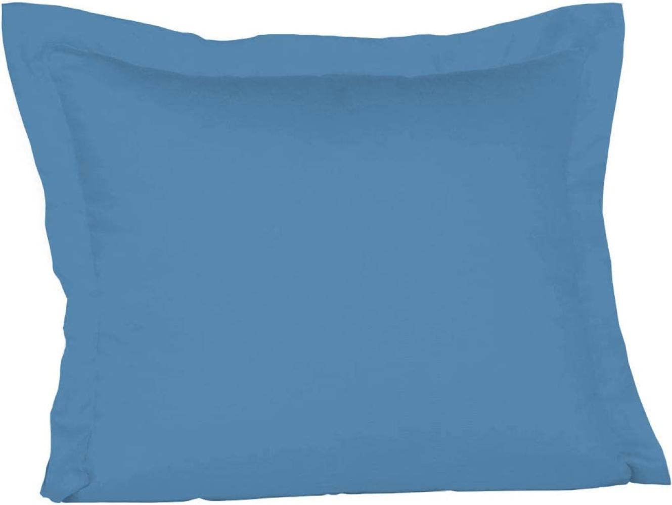 Fleuresse Mako-Satin-Kissenbezug uni colours meeresblau 6072 35x40 Bild 1