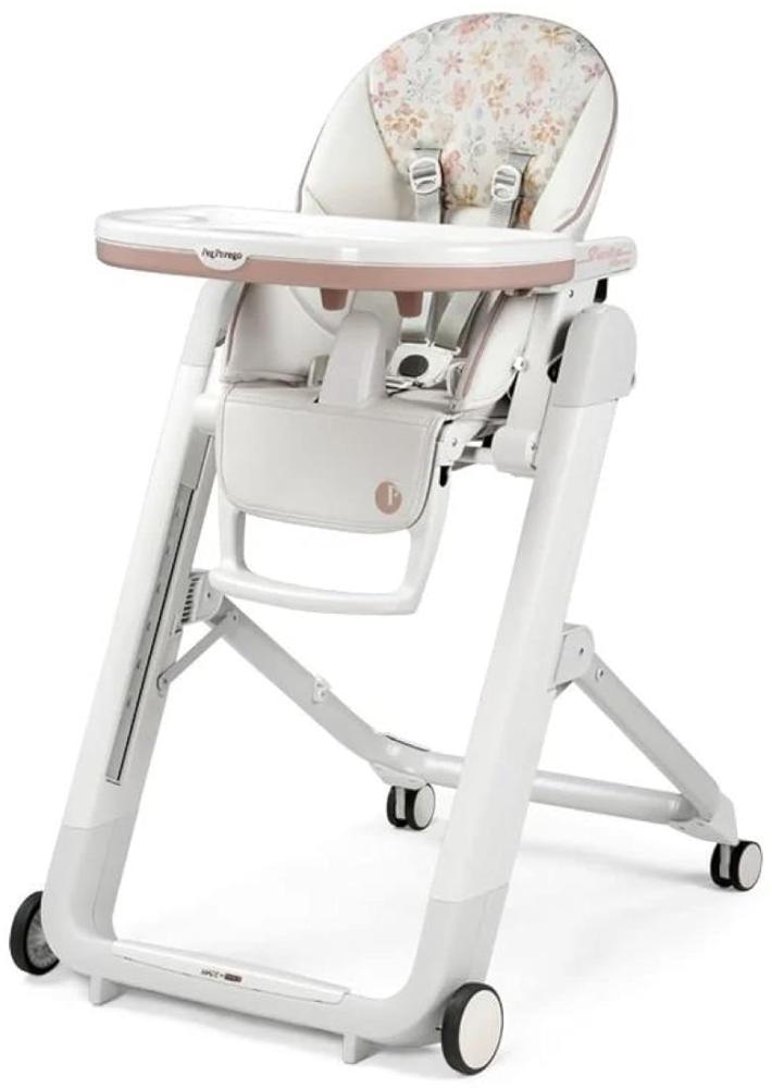 Peg Perego Siesta Follow me Hochstuhl Aquarelle, 9-fach verstellbare Sitzhöhe, max. 15 kg, 5-Punkt-Sicherheitsgurt mit Schrittgurt, Stop & Go-Bremssystem an den Rollen Bild 1