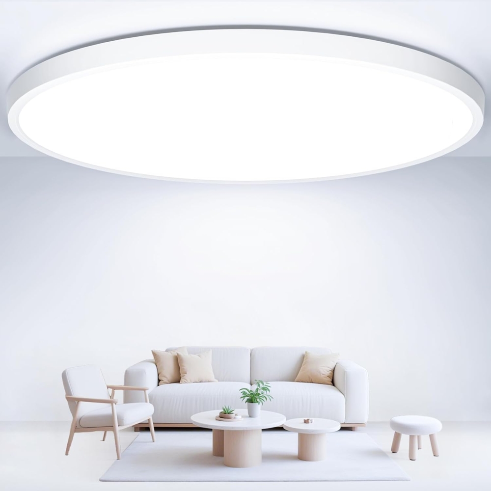 Deckenlampe LED Deckenleuchte Flach Rund - Ø40CM 36W 4000LM Modern 6500K Kaltweiß Led Lampe Decke IP44 Deckenbeleuchtung für Badezimmer Schlafzimmer Wohnzimmer Küche Bad Keller Flur Balkon Ultra Dünn Bild 1