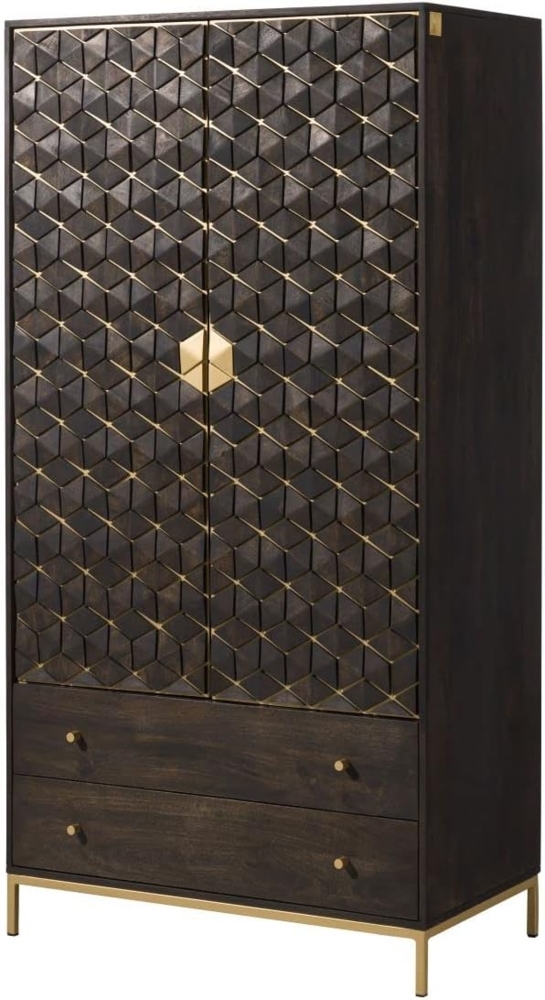 Massivmoebel24 Kleiderschrank #118 (Kleiderschrank Mango 99 x 55 x 190 grau geölt DIAMOND #118) Bild 1