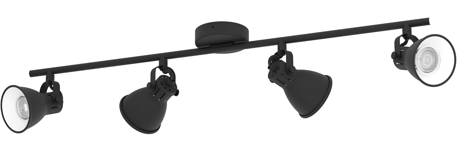 Eglo 98408 Spotleuchte LED SERAS 2 Stahl schwarz GU10 4X3W L:77cm B:6,5cm Bild 1