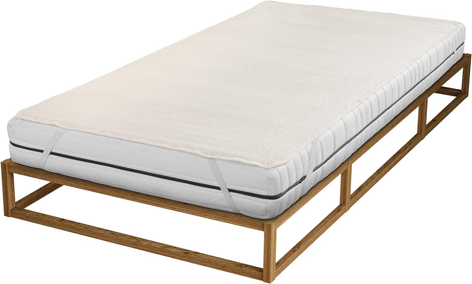 biberna Sleep & Protect 0808422 Matratzenauflage Molton mit Sanfor Ausrüstung, atmungsaktiv, hohe Feuchtigkeitsaufnahme 1 x 150 x 200 cm natur Bild 1