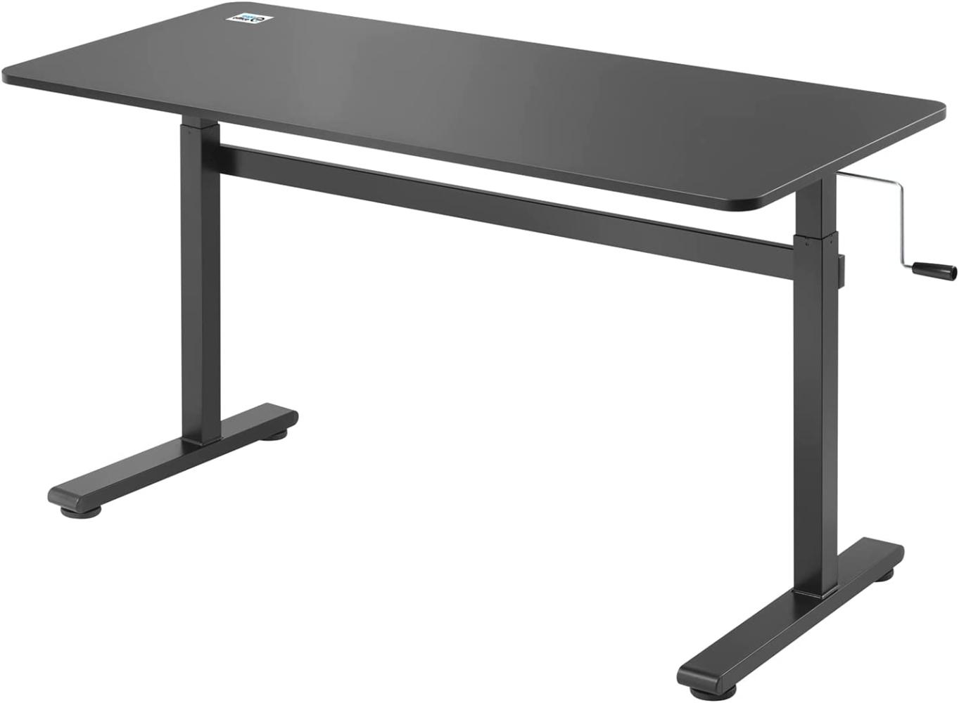 Ergo Office ER-401B Sitz-Steh-Schreibtisch 140x60cm Manuell Höhenverstellbarer Bürotisch max. 117cm Ergonomischer Tisch Belastbar bis 40kg (Schwarze Farbe) Bild 1