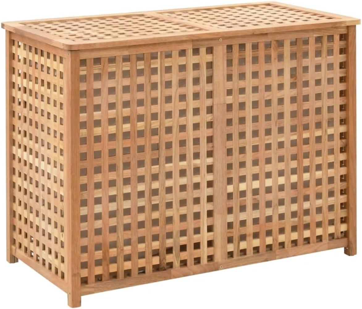 vidaXL Wäschekorb 87,5x46x67 cm Massivholz Walnussholz 247604 Bild 1