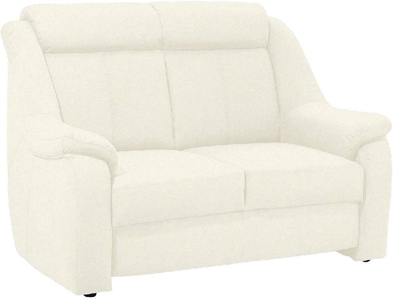 Cavadore 2-Sitzer Beata / 2er Ledercouch im modernen Design / 138 x 98 x 92 / Echtleder Weiß Bild 1