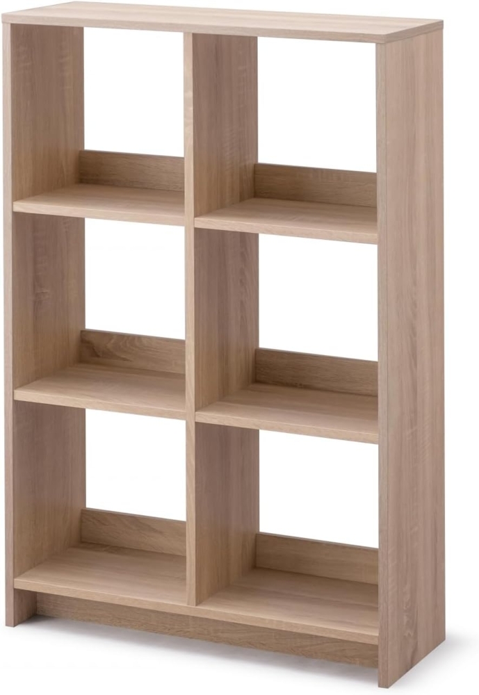 Iris Ohyama Würfel-Bücherregal, offenes Holzregal, Schrank mit 6 Böden, offenes Holzregal, Einfache Montage, modular, Büro, Wohnzimmer, Schule, 27 x 69 x 110, WOS-6, Hellbraun Bild 1