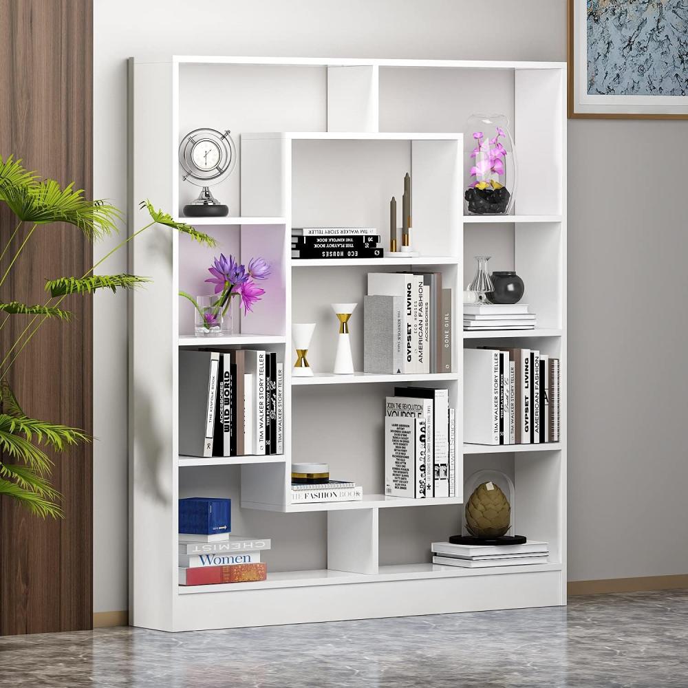 Homidea Venus Bücherregal - Weiß (glänzend) - Standregal - Büroregal - Raumtieler für Wohnzimmer/Büro in modernem Design Bild 1